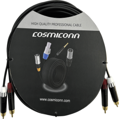 Cable 2 RCA x 2 RCA, conectores negros, con diferenciador de blanco y rojo (2x MT380-RD - 2x MT380-WH), length 5m