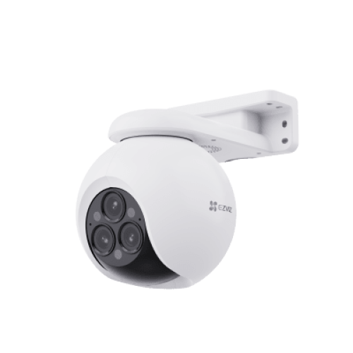Cámara PT / Wi-Fi / Triple Lente / Panorámica 360° / Resolución 2k+ / Visión Nocturna a color  / IA Detección de Humanos y Vehiculos / Alarma con Sirena y Luz / IP67