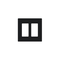 Placa de pared 2 espacio, para atenuador (dimmer), switch ó control remoto PICO inalámbrico.