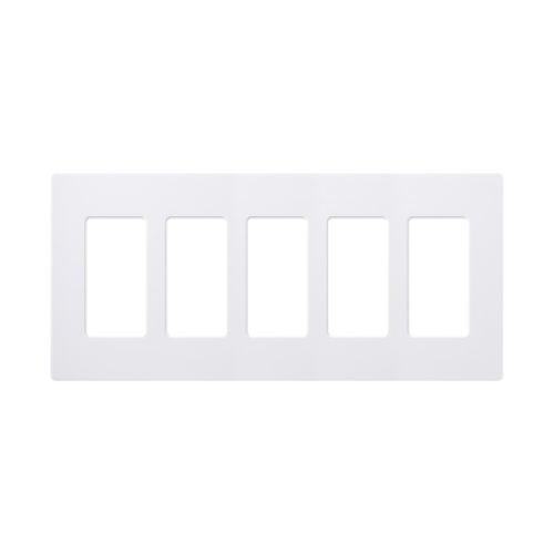 Placa de pared 5 espacios, para atenuador (dimmer), switch ó control remoto PICO inalámbrico