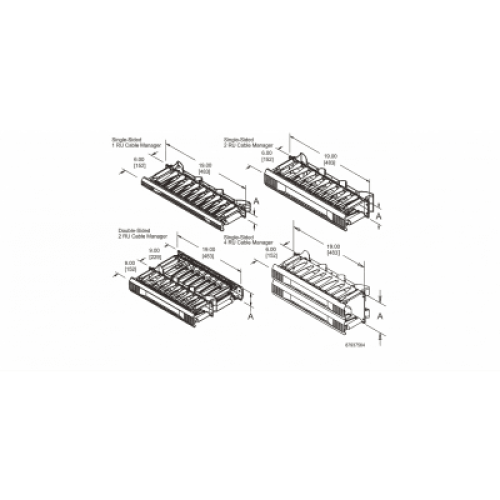 Organizador de Cables Horizontal CableTek, Doble (Frontal y Posterior), Para Rack de 19in, 2 UR