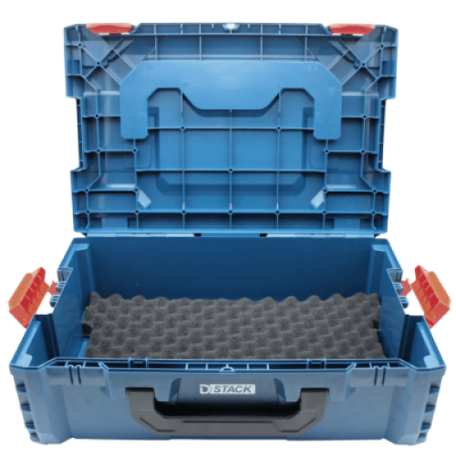Maletín Rígido Apilable para Herramientas / Plástico de Alta Resistencia / Diseño Modular 46 x 17 x 32 cm (18.1 x 6.7 x 12.6 in) / Asas Ergonómicas / 4 Cierres de Seguridad