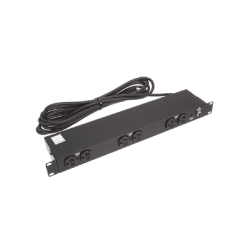 PDU Básico de Montaje en Rack, Con 6 Salidas Frontales NEMA 5-15R,  Enchufe de Entrada NEMA 5-15P, de 19in, 1UR, 15 Amp, 120 Vca 