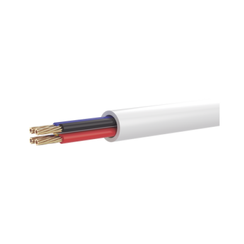 Bobina de 100 Metros (328.08 Pies) de Cable Multifilar / CCA / 4 x 22 AWG / Color Blanco / PVC / CCAM / Uso en Interior / Aplicaciones en Alarmas - Automatización