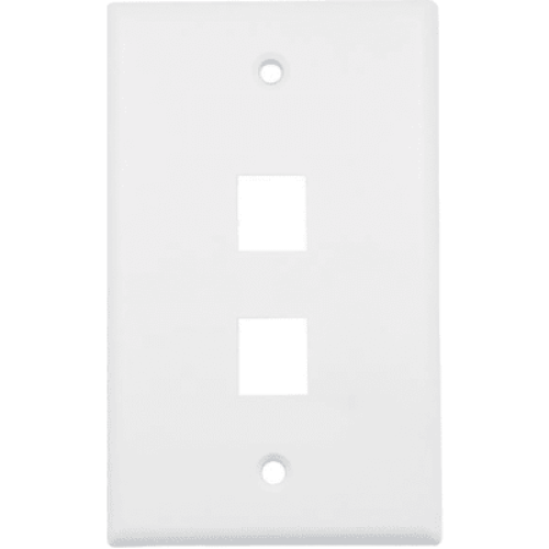 Placa de Pared (Face Plate) / 2 Puertos / Color Blanco / Caja con 20 Piezas / ABS