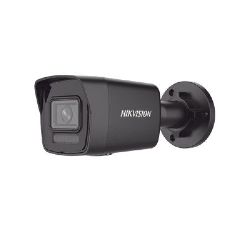 [Dual Light] Bala IP 4 Megapixel / Color Negro /  Lente 2.8 mm / 30 mts IR + 30 mts Luz Blanca / Micrófono Integrado / ACUSENSE Lite / Exterior IP67 / H.265 / PoE  / Micro SD