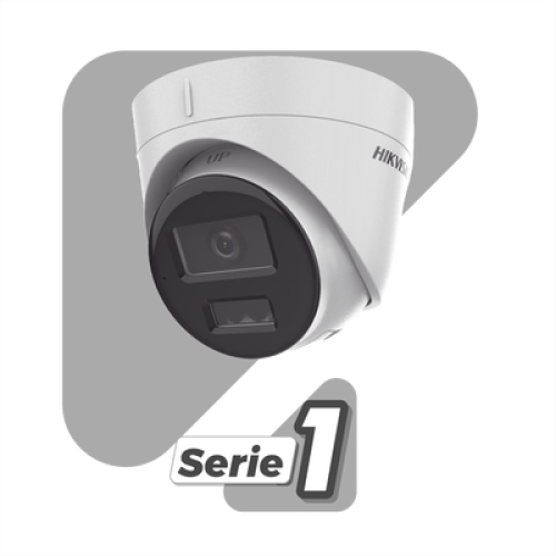 [Dual Light] Turret IP 2 Megapixel / Lente 2.8 mm / 30 mts IR + 30 mts Luz Blanca / Micrófono Integrado / ACUSENSE Lite / Exterior IP67 / H.265 / PoE / ONVIF / Micro SD