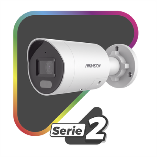 [Dual Light + ColorVu] Bala IP 8 Megapixel (4K) / Lente 2.8 mm / 40 mts IR + 40 mts Luz Blanca / Exterior IP67 / Luz Intermitente y Alerta de Audio / Micrófono Integrado / ACUSENSE / Metal / ACUSEARCH