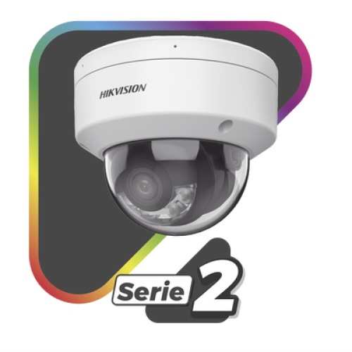 [Dual Light + ColorVu] Domo IP 4 Megapixel / Lente 2.8 mm / 30 mts IR + 30 mts Luz Blanca /  Microfono Integrado / Audio y Alarmas I/O / Exterior IP67 /  IK10 / WDR 130 dB / ACUSENSE / Captura Facial / ACUSEARCH / ColorVu 2.0