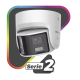 [FlexVu] [PROTECCIÓN ACTIVA] Turret IP Panorámica 4 Megapíxel / 2 Lentes 2.8 mm (180°) / Imagen a Color 24/7 (ColorVu) / PoE / WDR 130° / IP67 / ACUSENSE / Luz Estroboscópica y Alarma Audible / 30 mts Luz Blanca / Mic