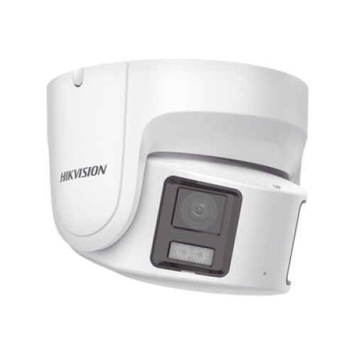 [PROTECCIÓN ACTIVA] Turret IP Panorámica 8 Megapíxel / 2 Lentes 4 mm (180°) / Imagen a Color 24/7 (ColorVu) / PoE / WDR 130° / IP67 / ACUSENSE / Luz Estroboscópica y Alarma Audible / 30 mts Luz Blanca / Micro SD