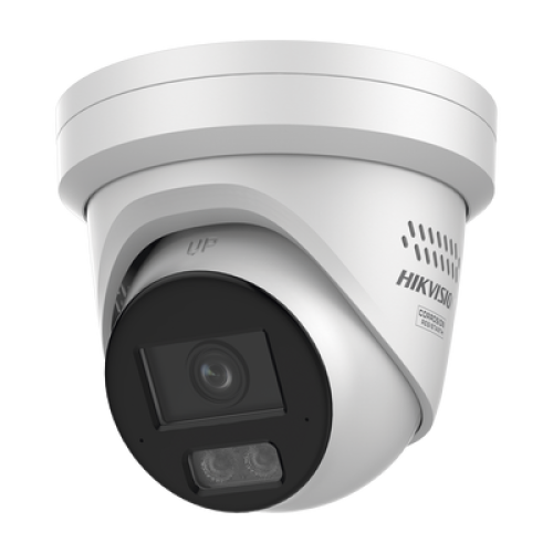 [Dual Light + ColorVu 3.0 + HikAI] Turret IP 8 Megapixel / Lente 2.8 mm / 30 mts IR + Luz Blanca / 2 Microfonos Integrados / Exterior IP67 / Estrobo Azul y Rojo / WDR 130 dB / ACUSENSE 3.0 / Metal / NEMA 4X / ACUSEARCH
