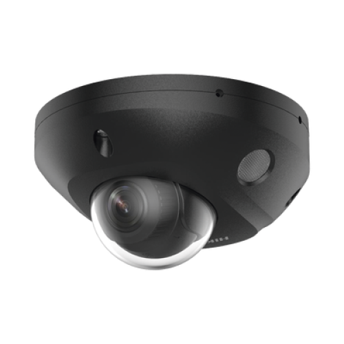 [Dual Light + 2 Micrófonos Integrados] Mini Domo IP 4 Megapixel / Color Negro / Lente 2.8 mm / 30 mts Luz Blanca + 30 mts IR / ACUSENSE / Exterior IP67 / IK08 /  WDR 120 dB / PoE / ONVIF / Alarmas I/O / Micro SD / ACUSEARCH