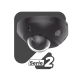 [Dual Light + 2 Micrófonos Integrados] Mini Domo IP 4 Megapixel / Color Negro / Lente 2.8 mm / 30 mts Luz Blanca + 30 mts IR / ACUSENSE / Exterior IP67 / IK08 /  WDR 120 dB / PoE / ONVIF / Alarmas I/O / Micro SD / ACUSEARCH