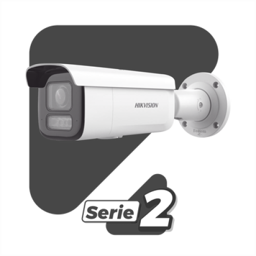 [Dual Light + 2 Micrófonos Integrados] Bala IP 2 Megapixel / Lente Mot. 2.8 a 12 mm / 60 mts Luz Blanca + 60 mts IR / ACUSENSE / Exterior IP67 / IK10 / WDR 120 dB / PoE+  / Alarmas I/O / Micro SD / Metal / IK10 / ACUSEARCH