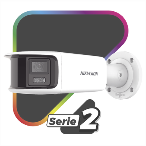 [FlexVu] [PROTECCIÓN ACTIVA] Bala IP Panorámica 8 Megapixel (4K) / 2 Lentes 4 mm (180°) / Imagen a Color 24/7 (ColorVu) / PoE / WDR 130° / IP67 / ACUSENSE / Luz Estroboscópica y Alarma Audible / 40 mts Luz Blanca / Micro SD