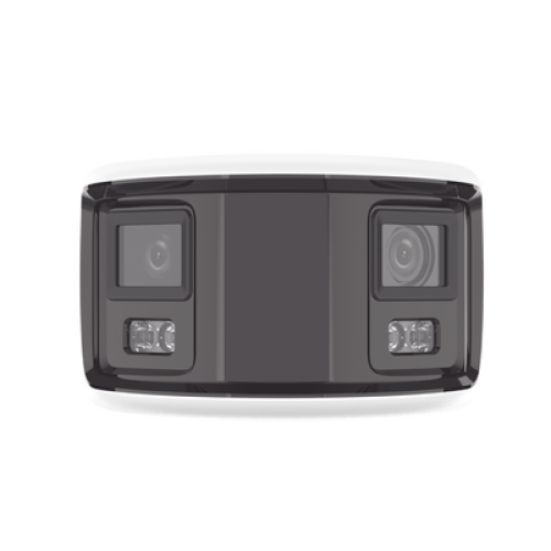 [FlexVu] [PROTECCIÓN ACTIVA] Bala IP Panorámica 8 Megapixel (4K) / 2 Lentes 4 mm (180°) / Imagen a Color 24/7 (ColorVu) / PoE / WDR 130° / IP67 / ACUSENSE / Luz Estroboscópica y Alarma Audible / 40 mts Luz Blanca / Micro SD