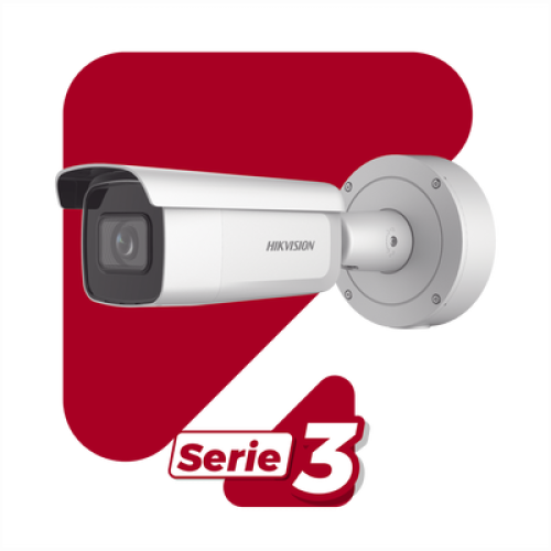Bala IP 4 Megapixel / Lente Mot. 2.7 a 13.5 mm / 60 mts IR EXIR / Exterior IP67 / IK10 / Anticorrosivo / WDR 120 dB / PoE + / Micro SD / 4 Analíticos: AcuSense, Deteccion Facial, Conteo de Personas por Cruce y Zona