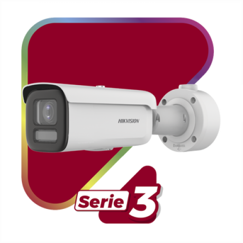 Bala IP 4 Megapixel / Imagen a Color 24/7 / Lente 2.8 - 12 mm / Luz Blanca 60m / WDR 130dB / Exterior IP67 / IK10 / Captura Facial / Videoanaliticos / AcuSense