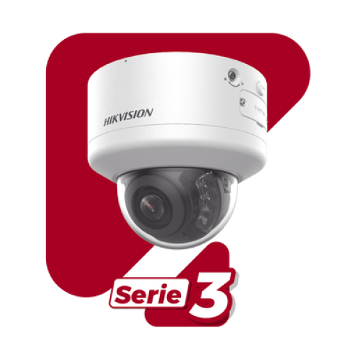 Domo IP 8 Megapixel (4K) / Lente Mot. 2.7 a 13.5 mm / 40 mts IR EXIR / Exterior IP66 / IK10 / DARKFIGHTER / Audio y Alarma I/O / PoE+ / ONVIF / Micro SD / 4 Analíticos: AcuSense, Deteccion Facial, Conteo de Personas por Cruce y Zona