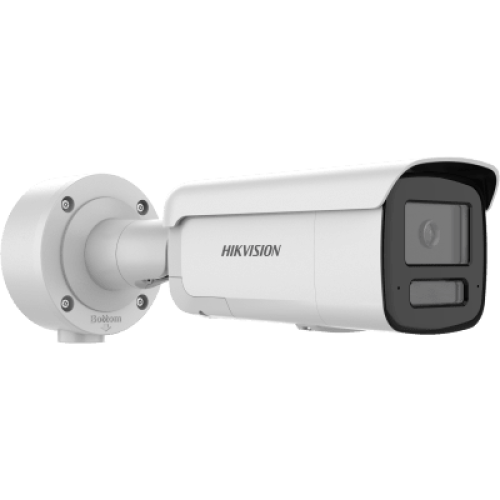 [ PROTECCIÓN ACTIVA ] Bala IP 4 Megapixel / Lente 4 mm / 60 mts IR / Exterior IP67 / Micrófono y Bocina Integrado (Audio de Dos Vías) / DARKFIGHTER / PoE+ / Luz Estroboscopica / ONVIF / Micro SD / 4 Analíticos