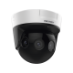 PanoVu Series / Vista Panorámica 180° / 16 Megapixel en Total / 4 Lentes 2.8 mm (4 Lentes 4 Megapixel) / 20 mts IR / Exterior IP67 / IK10 / 12 Vcc / PoE+ / Micro SD