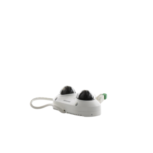 PanoVu Series / Lente Dual de 5 Megapixel / 2 Lentes Fijos de 2.8 mm / Recomendado para Pasillos o Esquinas / IP67 / IK10 / PoE / WDR 120 dB / 10 mts IR / Entrada y Salida de Audio y Alarma / MicroSD