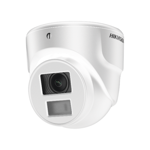 Ultra Mini Turret TURBO 2 Megapixel (1080p) / Gran Angular / Lente 2.8 mm / 20 mts IR EXIR / Exterior IP67 / 4 Tecnologías (TVI / AHD / CVBS) / dWDR / Color Blanco