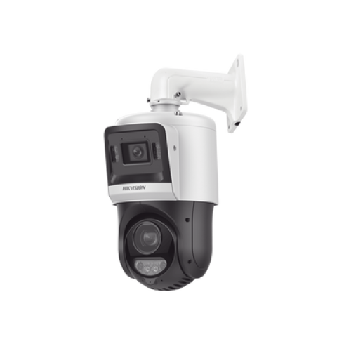 [TandemVu] PTZ IP 4 Megapixel + Cámara Fija 4 Megapixel / 25X Zoom / 100 mts IR + 30 mts Luz Blanca / IP67 / ACUSENSE / PoE+ / 2 Micrófonos Integrados y Bocina / Alerta Audible y Luz Estroboscopica / Alarmas I/O / DARKFIGHTER / Micro SD