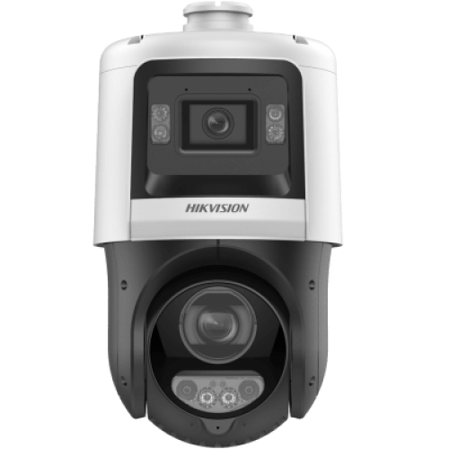 [TandemVu] PTZ IP 4 Megapixel + Cámara Fija 4 Megapixel / 25X Zoom / 100 mts IR + 30 mts Luz Blanca / IP67 / ACUSENSE / PoE+ / 2 Micrófonos Integrados y Bocina / Alerta Audible y Luz Estroboscopica / Alarmas I/O / DARKFIGHTER / Micro SD