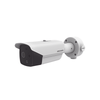 Cámara Bala IP Termográfica / Medición de Temperatura -20°C a 150°C / Alta Resolución Térmica 160 x 120 / Alarma por Excepción de Temperatura / Análisis de Video (VCA) / Óptica 5 MP / IP67