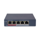 Switch PoE+ / Monitoreable / 4 Puertos 10/100 Mbps PoE+ / 1 Puerto 10/100 Mbps Uplink / Configuración Nube Hik-PartnerPro / Modo Extendido hasta 300 Metros /  45 W
