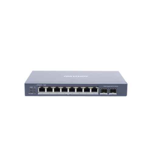 Switch Gigabit PoE+ / Administrable / 8 Puertos Gigabit PoE+ / 2 Puertos SFP / Configuración Nube Hik-Partner Pro / Modo Extendido hasta 300 Metros / 110 W Switch Gigabit PoE+ / Administrable / 8 Puertos Gigabit PoE+ / 2 Puertos SFP / Configuración Nube Hik-Partner Pro / Modo Extendido hasta 300 Metros / 110 W