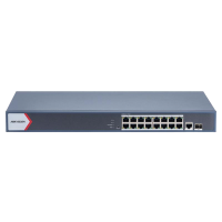 Switch Gigabit PoE+ / Administrable / 16 Puertos 1000 Mbps PoE+ / 1 Puerto 1000 Mbps de Uplink / 1 Puerto SFP / Configuración Nube desde Hik-Partner Pro / Modo Extendido hasta 300 Metros / 230 Watts Switch Gigabit PoE+ / Administrable / 16 Puertos 1000 Mbps PoE+ / 1 Puerto 1000 Mbps de Uplink / 1 Puerto SFP / Configuración Nube desde Hik-Partner Pro / Modo Extendido hasta 300 Metros / 230 Watts