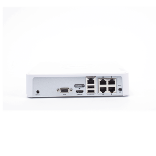 NVR 4 Megapixel (Compatible con Cámaras ACUSENSE) / 4 canales IP / 4 Puertos PoE /1 Bahía de Disco Duro / Salida de Vídeo Full HD