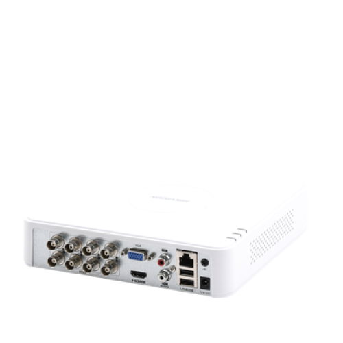 DVR 8 Canales TurboHD + 2 Canales IP / 2 Megapixel (1080p) Lite / Acusense Lite (Evita Falsas Alarmas) / Audio por Coaxitron / 1 Bahía de Disco Duro / H.265+ / 1 Canal de Audio / Salida de Vídeo Full HD