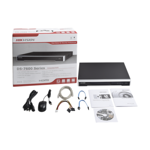 NVR 8 Megapixel (4K) / 16 canales IP / 16 Puertos PoE+ / Soporta Cámaras con AcuSense / 2 Bahías de Disco Duro / Switch PoE 300 mts / HDMI en 4K