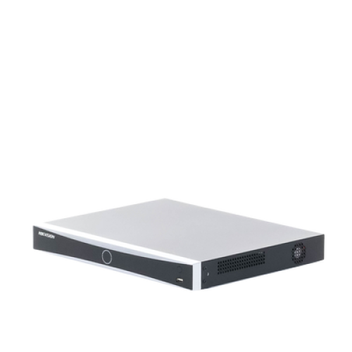 NVR 12 Megapixel (4K) / 16 Canales IP / 16 Puertos PoE+ / Reconocimiento Facial / AcuSense (Evita Falsas Alarmas) / 2 Bahías de Disco Duro / Switch PoE 300 mts / HDMI en 4K / Alarmas I/O / 300 Metros PoE Modo Extendido