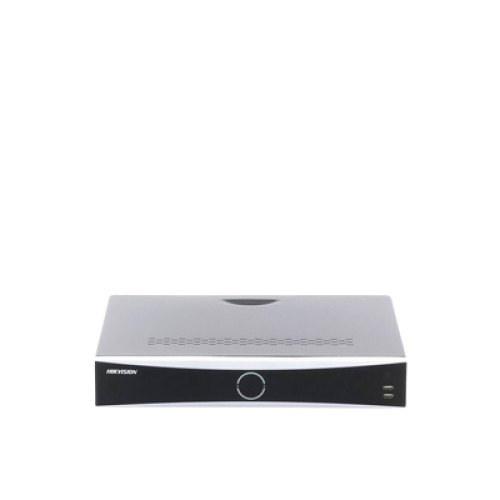 NVR 12 Megapixel (4K) / 16 canales IP / 16 Puertos PoE+ / AcuSense (Evita Falsas Alarmas) / Reconocimiento Facial / 4 Bahías de Disco Duro / Switch PoE 300 mts  / HDMI en 4K / Alarmas I/O