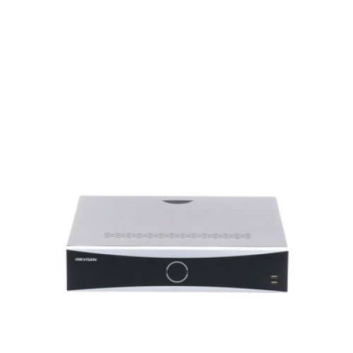 NVR 12 Megapixel (4K) / 32 Canales IP / Reconocimiento Facial / AcuSense (Evita Falsas Alarmas) / 8 Bahías de Disco Duro /  2 HDMI en 4K / Alarmas I/O