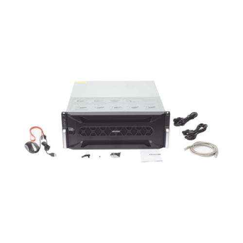 NVR 12 Megapixel (4K) / 256 canales IP / 24 Bahías de Disco Duro / 4 Puertos de Red / Soporta RAID con Hot Swap / NVR 