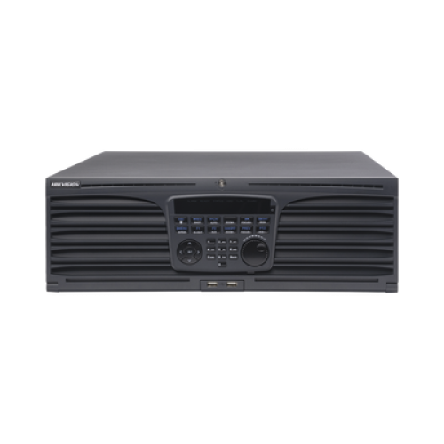 NVR 12 megapixel (4K) / 64 canales IP / Soporta Cámaras con AcuSense  / 16 Bahías de Disco Duro / 2 Tarjetas de Red / Soporta RAID con Hot Swap / HDMI en 4K / Soporta POS