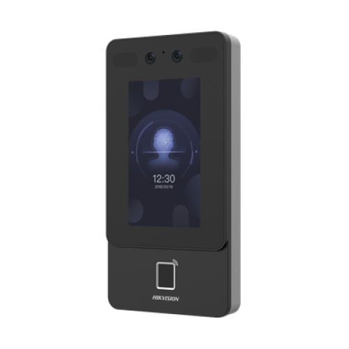 Terminal Min Moe PoE & WiFi de Reconocimiento Facial y Huella con Lector PROX EM / Exterior IP65  / Hasta 1.5 mts en Lectura de Rostro / Soporta P2P / 1,500 Rostros / 3,000 Huellas / Salida 12 Vcd para Chapa / PoE / SIP Estandar / HIK-IA