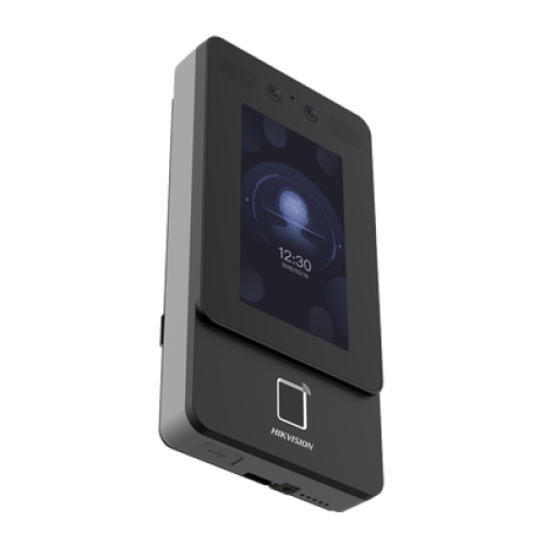 Terminal Min Moe PoE & WiFi de Reconocimiento Facial y Huella con Lector MIFARE / Exterior IP65  / Hasta 1.5 mts en Lectura de Rostro / Soporta P2P / 1,500 Rostros / 3,000 Huellas / Salida 12 Vcd para Chapa / PoE / SIP Estandar / HIK-IA