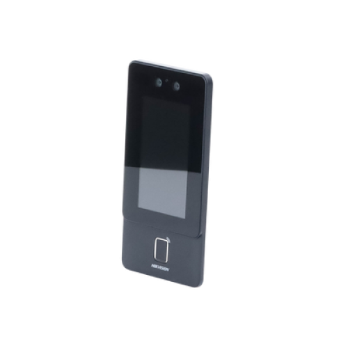Terminal Min Moe PoE & WiFi de Reconocimiento Facial y Huella con Lector MIFARE / Exterior IP65  / Hasta 1.5 mts en Lectura de Rostro / Soporta P2P / 1,500 Rostros / 3,000 Huellas / Salida 12 Vcd para Chapa / PoE / SIP Estandar / HIK-IA