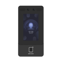 Terminal Min Moe PoE & WiFi de Reconocimiento Facial y Huella con Lector MIFARE / Exterior IP65  / Hasta 1.5 mts en Lectura de Rostro / Soporta P2P / 1,500 Rostros / 3,000 Huellas / Salida 12 Vcd para Chapa / PoE / SIP Estandar / HIK-IA