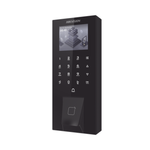 Biometrico IP65 WiFi PoE para Acceso y Asistencia / 5,000 Huellas y Tarjetas / Administración en la Nube con HikConnect Teams / Salida 12 Vcd para Chapa