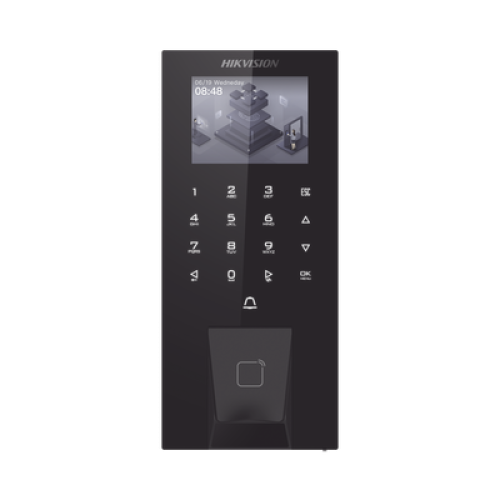 Biometrico IP65 WiFi PoE para Acceso y Asistencia / 5,000 Huellas y Tarjetas / Administración en la Nube con HikConnect Teams / Salida 12 Vcd para Chapa