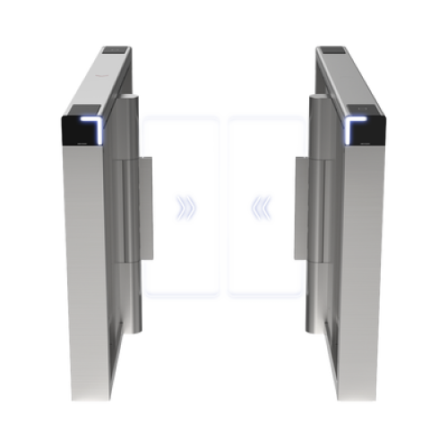 Torniquete Swing PREMIUM / Iluminación LED / 12,000,000 Ciclos MCBF / Incluye Lectores de Tarjeta y Panel de Acceso / 14 Pares de IR / Carril de 90 cms / Compatible con Reconocimiento Facial / Incluye Izquierdo y Derecho