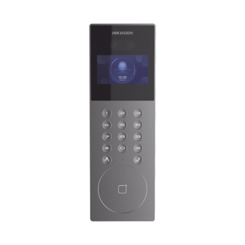 Videoportero IP Multiapartamento con Reconocimiento Facial / Llamada a App HikConnect (requiere monitor) / Protección IP65 / Apertura por Rostro, Tarjeta o App 